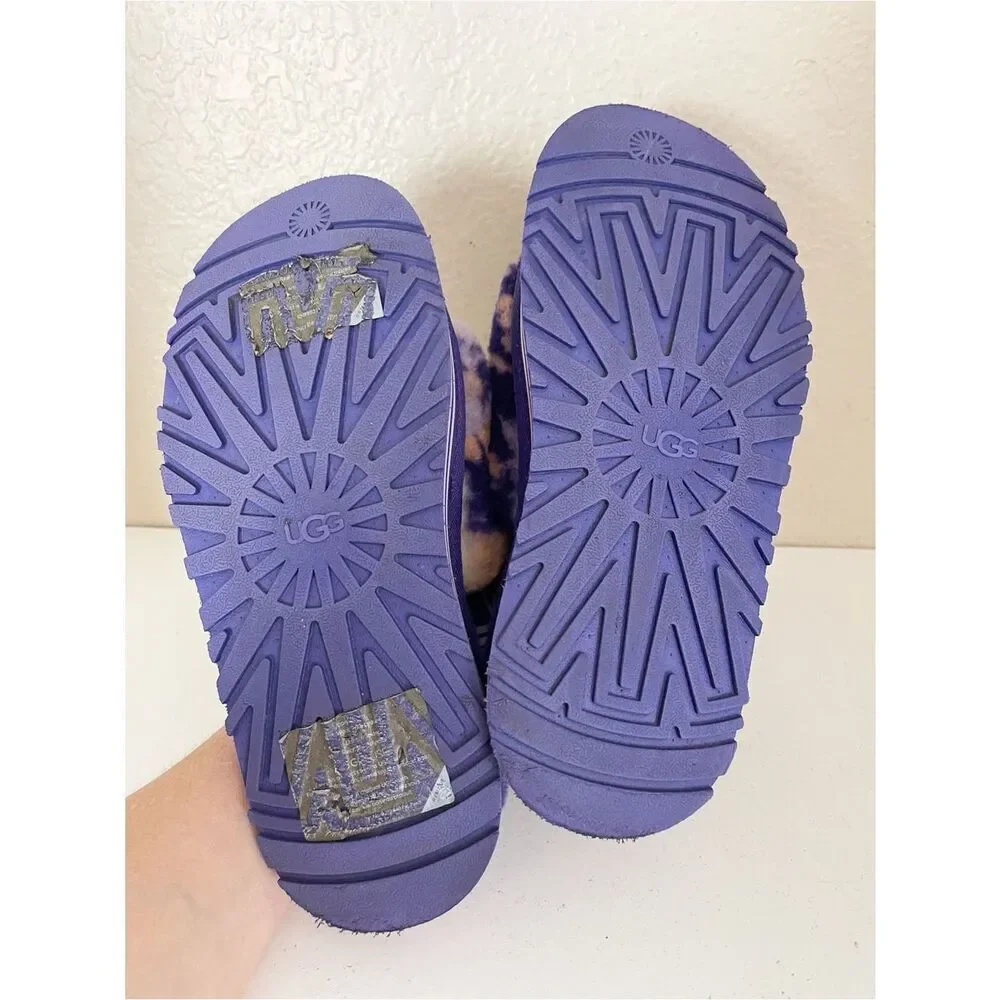 UGG Disco Marble Slide in the Violet Night pink Tie-Dye Fluff Platform Slide 9